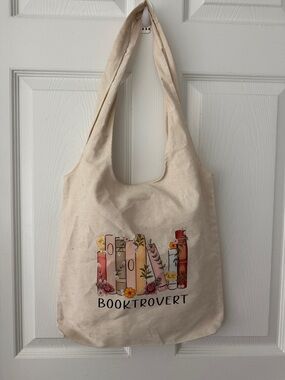 Booktrovert Canvas Tote Bag in Natural
